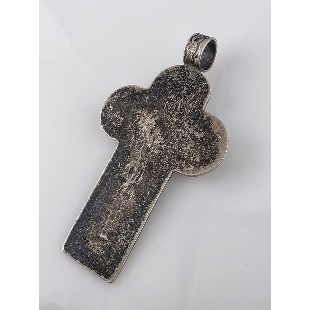 Don Lucas Native American Sterling Silver 925 Gem Stone Cross Pendent - Picture 6 of 14